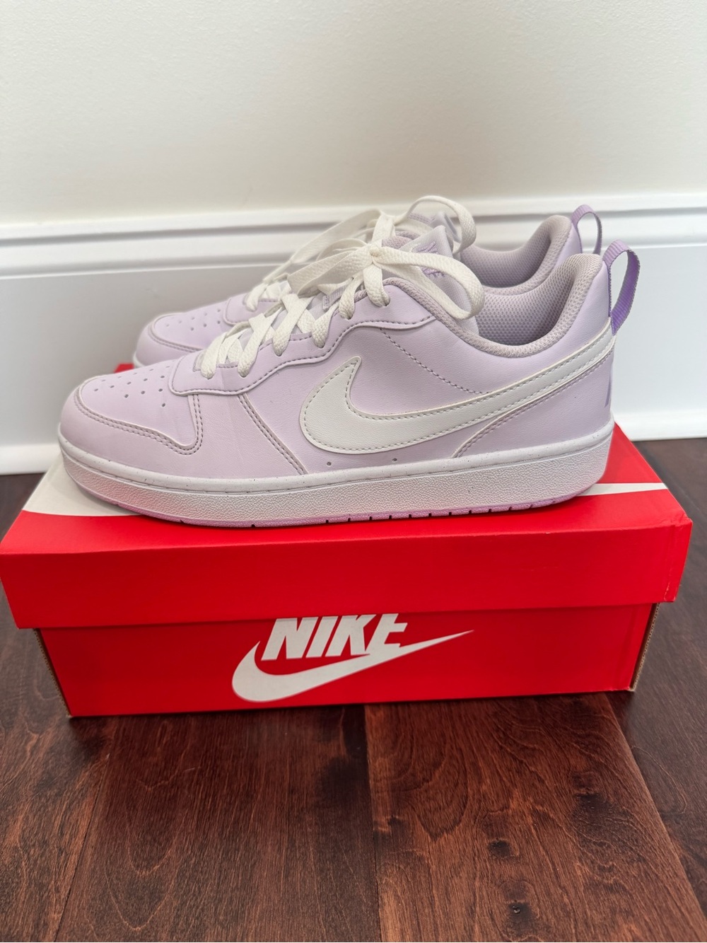 Nike Purple Sneakers Shoes Court Borough Low Recraft Lilac Lavender 6.5 Youth